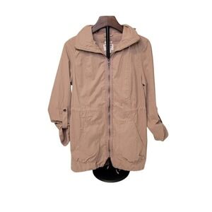 Womens Rain Jacket M Mossimo Hooded Water Resistant Lightweight Pocketed‎ Pink